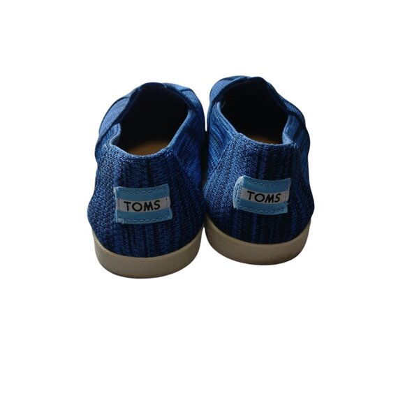 Toms Women's Size 6.5 Avalon Slip On Shoe Electric Blue Knit Loafer Casual Comfy - Picture 4 of 6
